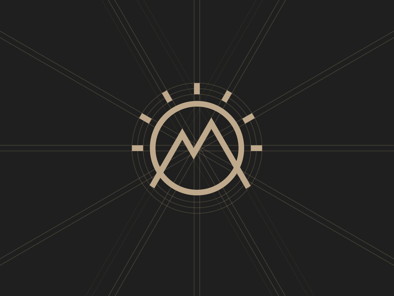 Logo for MAOT branding graphic design identity logo logotype m mark minimalism monogram mountains o sun travel vacation