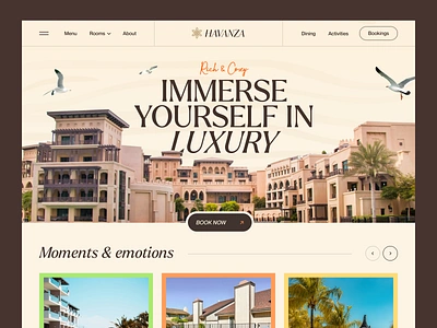 Havanza - Luxury Resort Website accomodation elegant website holiday hotel booking hotel website landing page landingpage luxury reservation resort resort website room booking room stay travel travelling vacation villa web design webdesign website design