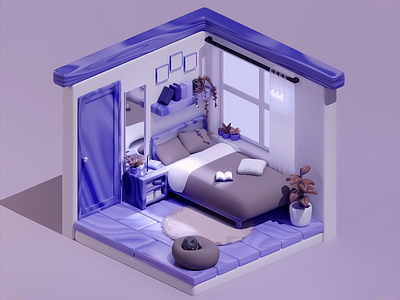 3D bedroom visuals 3d 3d art 3d art work 3d bedroom 3d bedroom design 3d composition 3d design 3d innovative architecture 3d interior visualization 3d visual 3d visual bedroom art bedroom decor inspo blue interior design for bedroom creative architecture home setup game scene interior 3d rendering micro living minimalist bedroom design purple interior design inspo room organization game scene