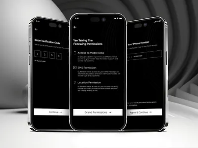 👋 Hi! Here’s my Registration Page Design animation app black dark darkmode graphic design mobile mobileapp otp permission register ui white