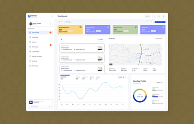 Parrot - Supply Chain Management Dashboard overview dashboard delivery figma figma design landing page normal dashboard overview product productivity scm supply chain management transportation ui ui ux website design