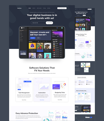 Saas Landing Page 3d animation branding figma graphic design logo motion graphics saas saaslandingpage ui uiux