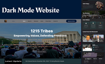 1215 Tribes – Dark Mode Website 3d animation graphic design logo motion graphics ui