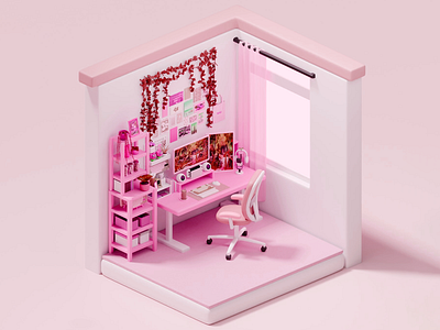 Pink Focus Workspace 3d visual 3d 3d art 3d art work 3d composition 3d desk organization 3d home office 3d innovative architecture 3d study room 3d visual 3d workspace 3d workspace design 3d workspace setup cozy 3d workspace creative architecture home office decor inspiring pink office micro living modern 3d interior room organization game scene tech desk 3d art