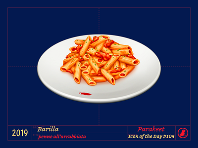 Icon of the Day #104 arrabbiata branding design icon icons illustration pasta penne sauce spicy