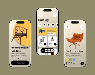 Furniture app app branding design graphic design logo ui ux vector