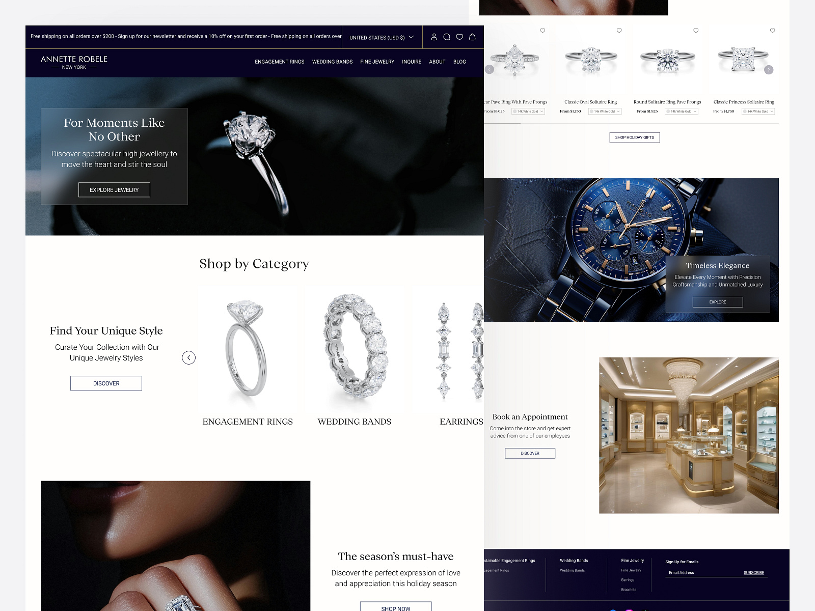 E-commerce Landing Page - Jewelry by Daria Ponomarenko on Dribbble