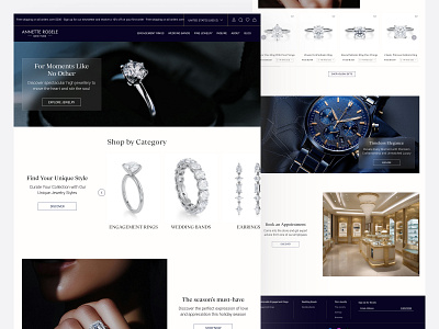 E-commerce Landing Page - Jewelry cards design e commerce footer hero section jewelry landing navbar products rings shop ui ux website