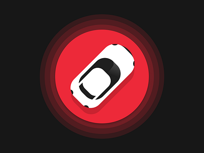 Car Insurance App Icon Design app icon car circle focus insurance meet point point red ring spotlight vehicle