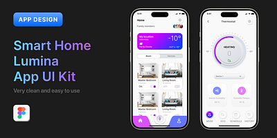 SmartHome App Lumina clean design figma smart home ui