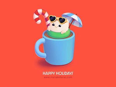 Enjoy the Holidays cartoon character children christmas cocoa cute holidays hot chocolate illustration kids malvavisco marshmallow mexico natale navidad