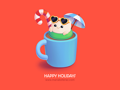 Enjoy the Holidays cartoon character children christmas cocoa cute holidays hot chocolate illustration kids malvavisco marshmallow mexico natale navidad