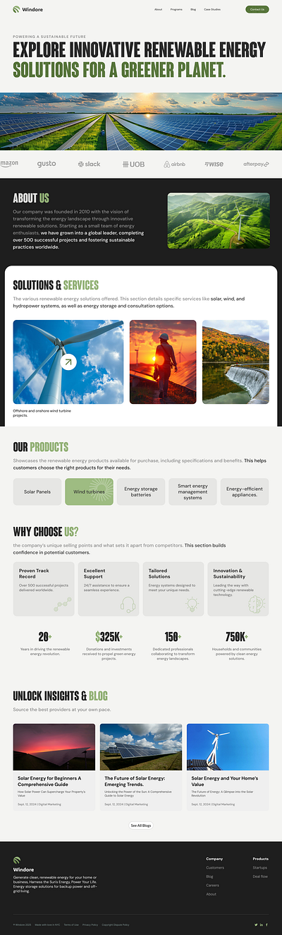 Renewable Energy Website Design branding figma logo ui ui ux web design website