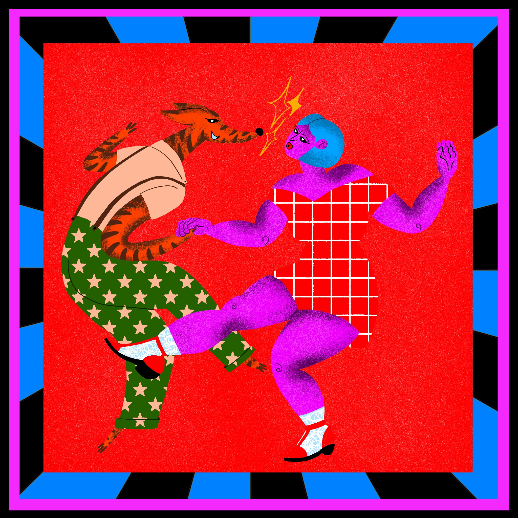 Dance no matter what 2dillustration abstract illustration comic dance digitalart digitalartist dog love illustration surreal trippy vintage whippet whippet art