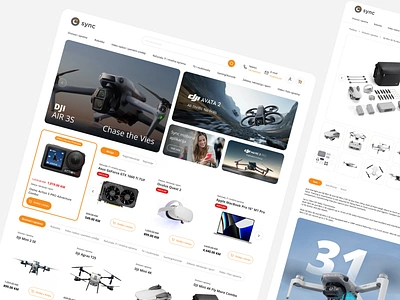 Sync web shop page UI design landing page sync technology ui ux webshop