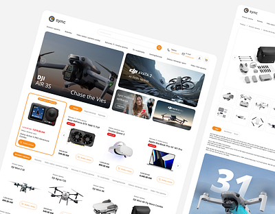 Sync web shop page UI design landing page sync technology ui ux webshop
