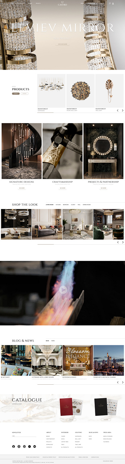 Castro lighting - website redesign branding graphic design landing page ui