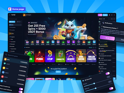 Casino Home Page app casino bet betting betting design betting web casino casino home casino platform casino ui crypto casino gambling game game ui gaming art gaming ui home page in house games online gambling poker social casino