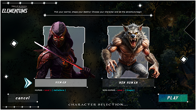ELEMENTUMS Game Ui designs game ui ui uiux