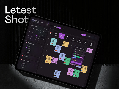 Calendar Dashboard Design Concept branding calendardashboard dark dashboard figma landingpage logo management minimal productdesign saas team ui website