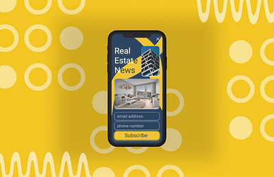 Real Estate News Page Subscribtion app branding dailyui dailyui026 design illustration mockups news real estate subscribe subsctibe button ui