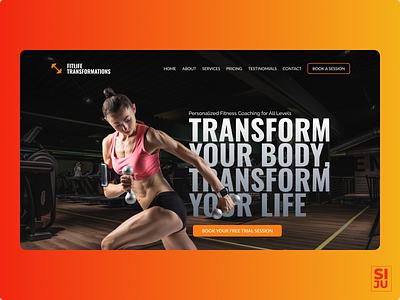 Hero Section For A Fitness/Gym Landing Page gym hero herosection landingpage ui web website