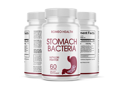 Stomach Bacteria H.Plori Fighter Supplement h label mockup packaging packaging design product packaging stomach bacteria supplement supplement label supplement label design