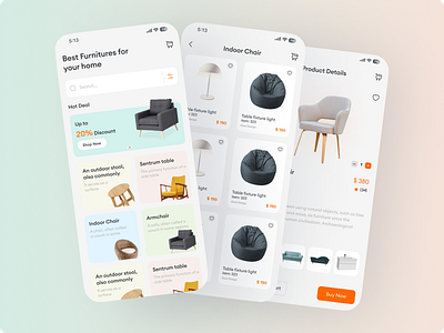 Interior App FurniFlex: Modern Furniture Shopping App UI Design android android app android app design android app development animation app app source code design furniture app home design illustration interior design logo ui