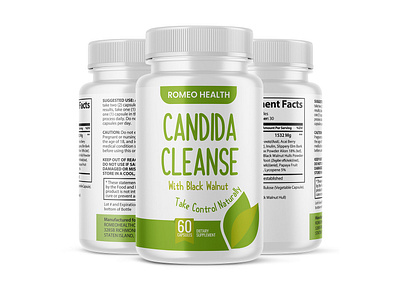 Candida Cleanse With Black Walnut Supplement candida cleanse cleanse supplement label design mockup product packaging supplement supplement label supplement label design