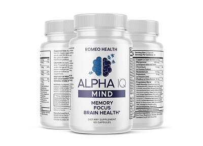 Alpha IQ Mind bottle label design label design mind supplement product packaging supplement supplement label supplement label design