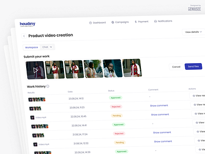 Dive into the processes in the workspace! animation app design branding data design geniusee graphic design houdiny illustration interface logo minimalism mobile app table ui ui ux ui design upload ux design