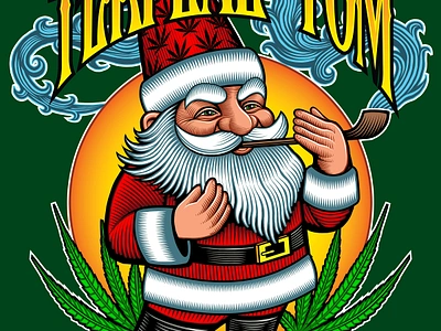 Santa Gnome apparel cannabis christmas design holiday illustration illustrations logo logo design marijuana merry christmas santa santa claus smoke vector vector art weed