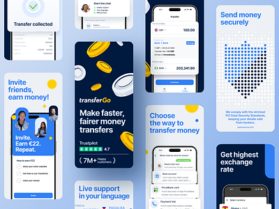 App Store Screenshots | Finance App (transfers) app app store app store screenshots application aso design finance app finance app screenshots mobile marketing money transfers