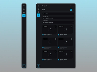 Side panel for a video app. WIP. app figma ui ux video