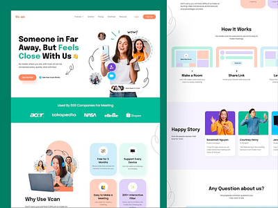 Vc- an: Video Conferencing Platform collaboration design interface design landing page landing page design landing page ui meeting communication modern ui ui design user friendly ux ux design video conferencing web web design web ui web ux website website design