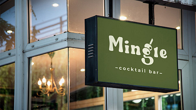 Cocktail Bar bar bar design bar logo branding cocktail bar design exterior sign graphic design green green aesthetic logo modern logo olive playful