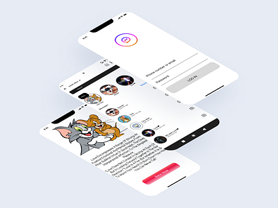 Simple Instagram App Design app branding design graphic design illustration ui ux