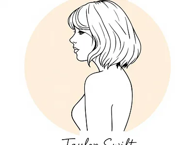 "Elegance in Simplicity: Taylor Swift" digital art drawing graphic design illustration