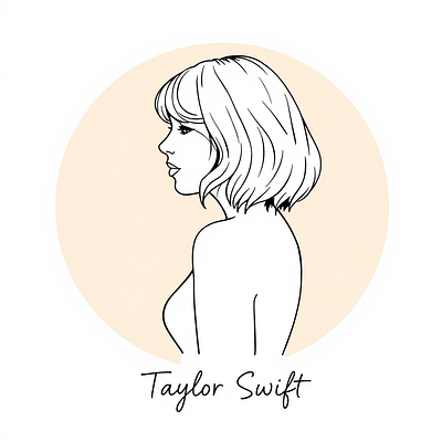 "Elegance in Simplicity: Taylor Swift" digital art drawing graphic design illustration