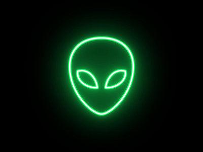 Alien face alien animation emoji emoticon extraterrestial face game head humanoid icon logo martian mask motion graphics neon space stranger ufo ufology