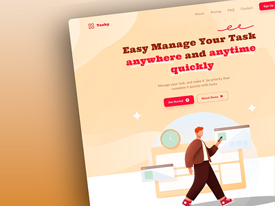 Tasky - Task Management Platform design landing page landing page design landing page ui platfrom productivity website task task management website task reminder task tracker to do list ui ui design ux ux design web design web ui web ux website website design