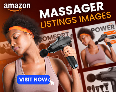Optimize Your Amazon Listings with Stunning Massage Gun Images amazon amazon design amazon ebc design amazon graphics design amazon image design amazon listing images amazon listings design amazon product photography branding design ebc design graphic design high conversion listing images listings design logo massage gun product images product image design professional product images