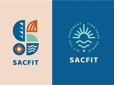 Sacfit [ logo concepts ... wip] bauhaus branding brassai fit graphic design logo logo design naure outdoors sun vector water