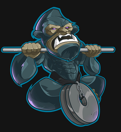 Gorilla Calisthenics character characterdesign illustration logo procreate