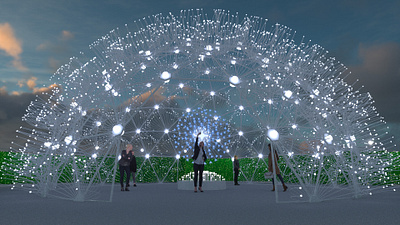 Big Dandelion Enchant Christmas 3d architectural concepts artinstallation christmas christmasart christmasinstallation christmaslights cinema 4d conceptart enchantedchristmas enchantingdisplay festiveart festiveseason holidaylights holidaymagic holidayshow lightinstallation ui winterwonderland