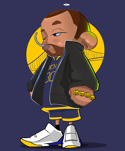 Steph Curry 2d character characterdesign digital illustration procreate sketch