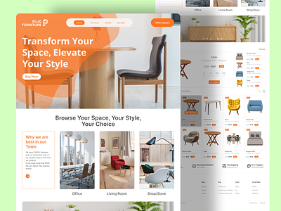 Furniture website landing page business furniture hero section landing page product ui saas startup template ui ux website website ui