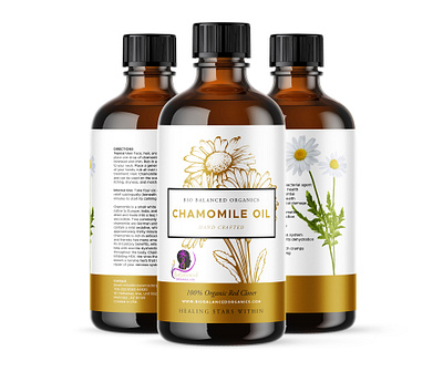 Chamomile Oil bottle label design chamomile oil hand made label design mockup oil packaging product packaging