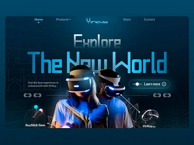 VirKuy: Explore the New World of VR 3d gaming immersive innovation landing page metaverse tech ui ui design ux ux design uxui virtual reality vr headset vr use web design web ui web ux website website design