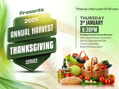 Harvest Annual Thanksgiving Flyer bible flyer church flyer flyer graphic design harvest flyer motion graphics prayer flyer thanksgiving worship flyer